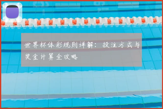 世界杯体彩规则详解：投注方式与奖金计算全攻略